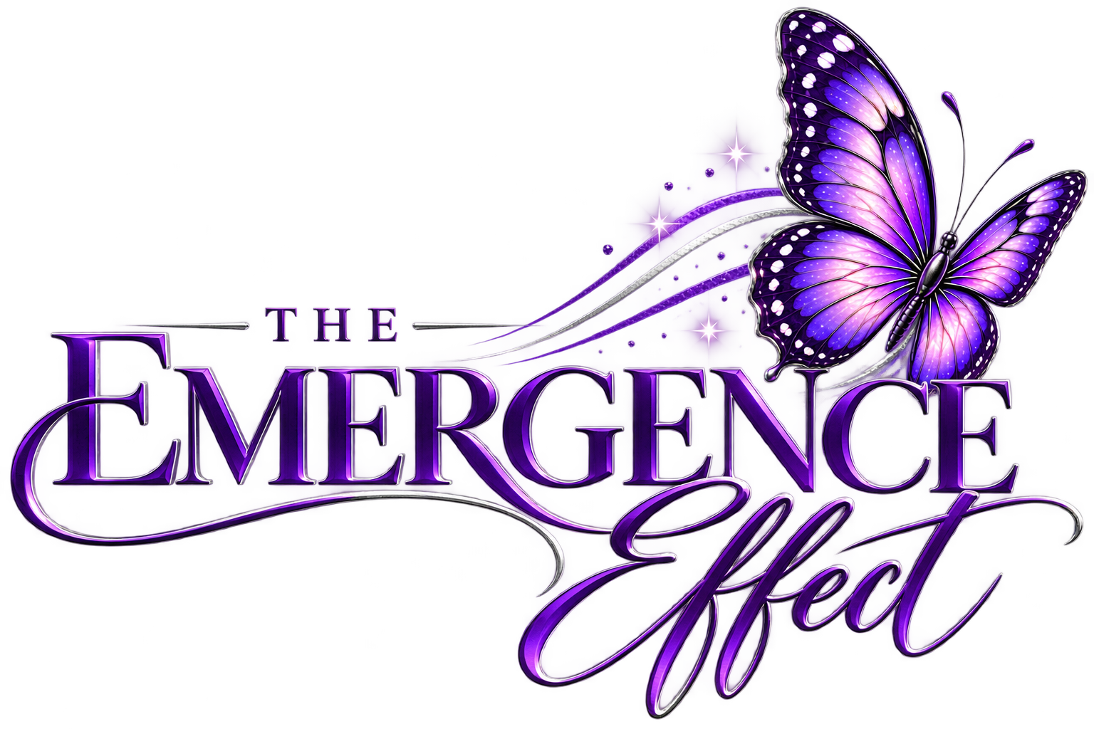 The Emergence Effect logo with purple butterfly